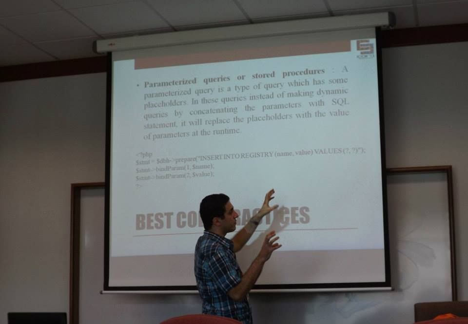 Amir Sadeghian presenting his research paper at a conference in Kuala Lumpur, Malaysia