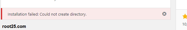 WordPress error "Installation failed: Could not create directory."