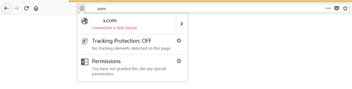 "Not Secure" in Firefox address bar